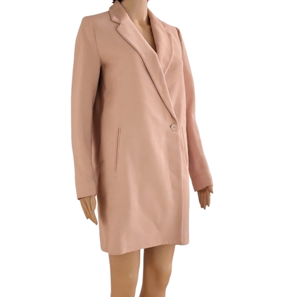 Zara Soft Lightweight Textured Coat Peacoat / Sz XS / Dull salmon / pinkish - Picture 7 of 17
